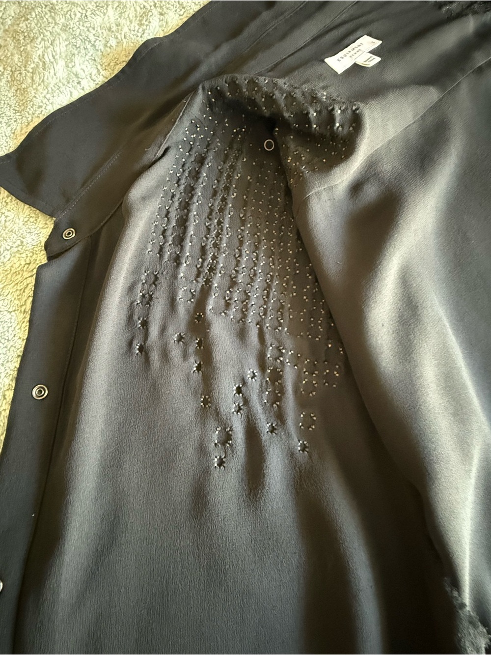 Equipment Black Studded Sleeveless Blouse - Picture 12 of 12